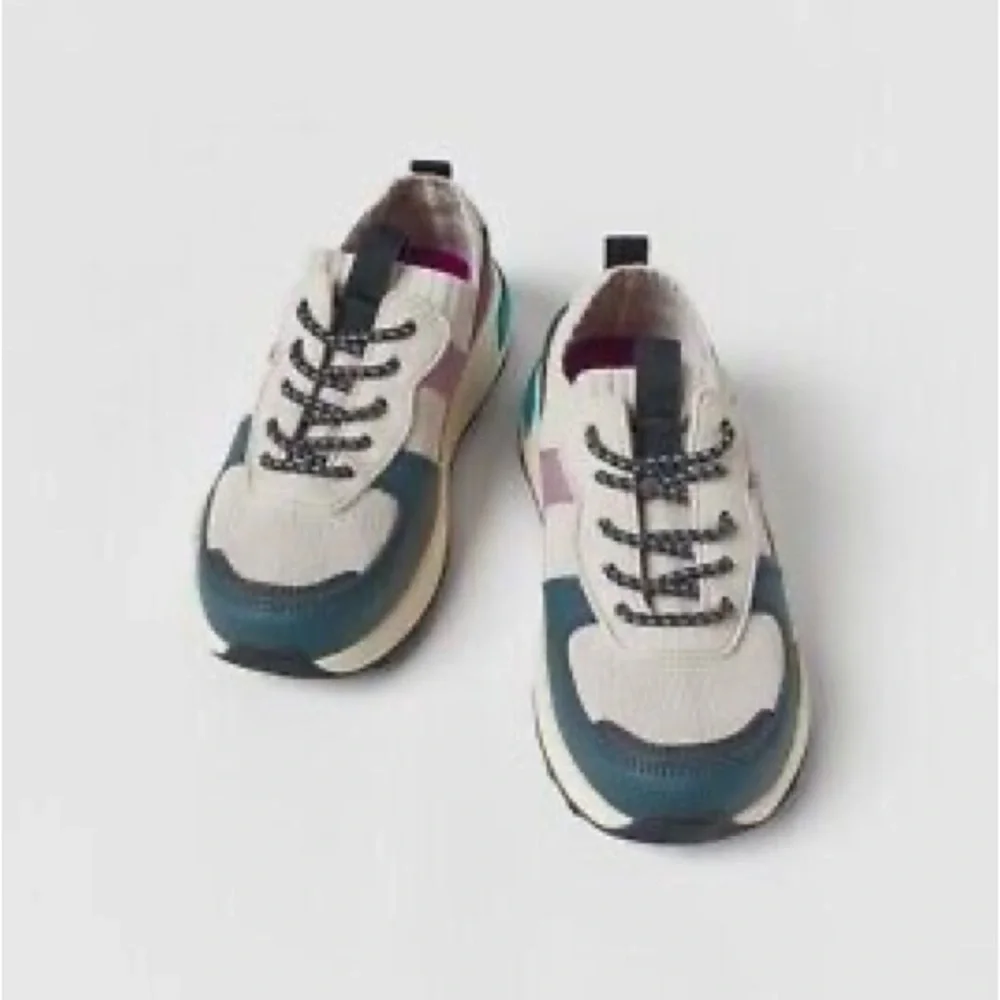 NWT. Zara Kids Multi Color Sock Style Sneakers. Size 3,5, 5. - Picture 3 of 7